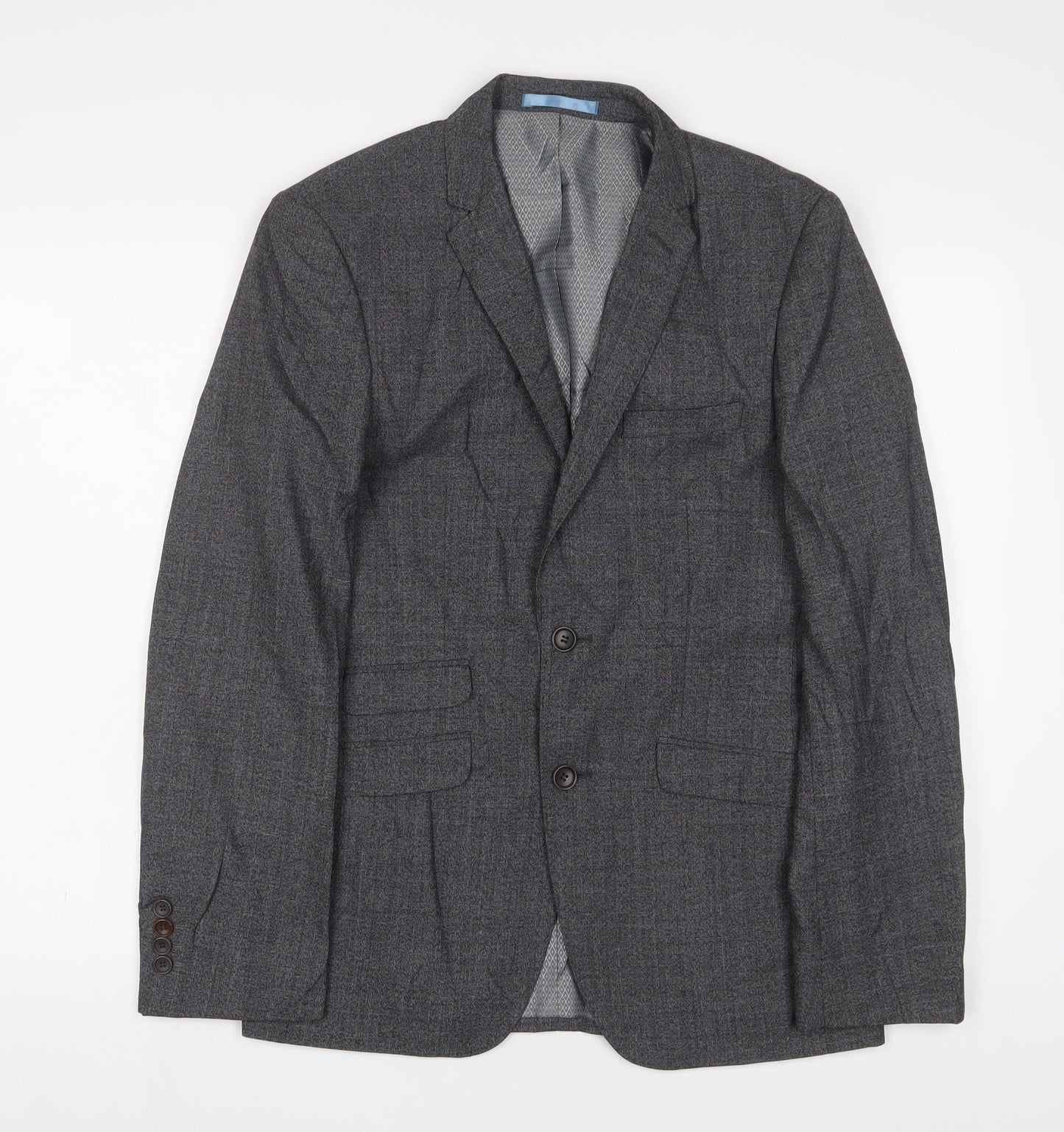 Burton Mens Grey Wool Jacket Suit Jacket Size 36 Regular