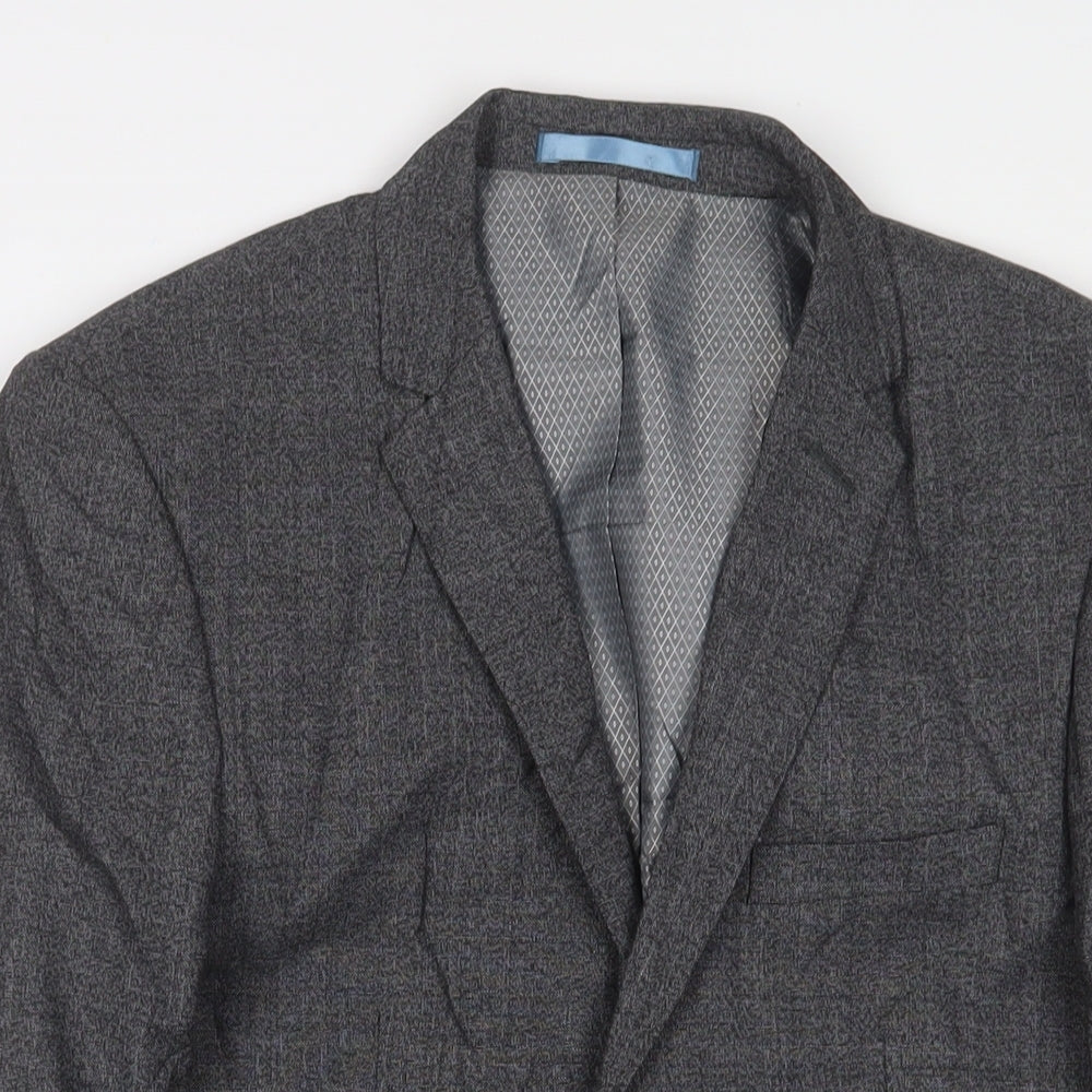 Burton Mens Grey Wool Jacket Suit Jacket Size 36 Regular