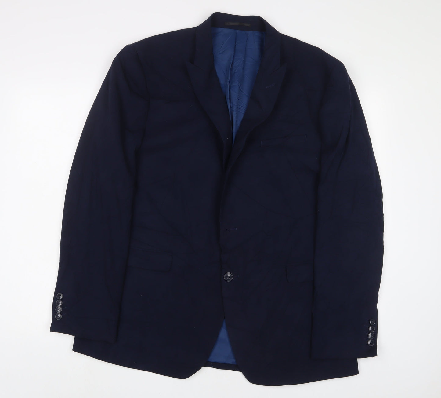 OneSixFive Mens Blue Polyester Jacket Suit Jacket Size 46 Regular