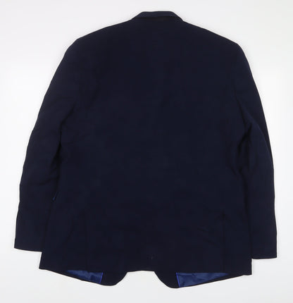 ONESIX5IVE Mens Blue Polyester Jacket Suit Jacket Size 46 Regular