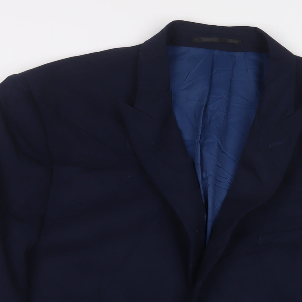 OneSixFive Mens Blue Polyester Jacket Suit Jacket Size 46 Regular