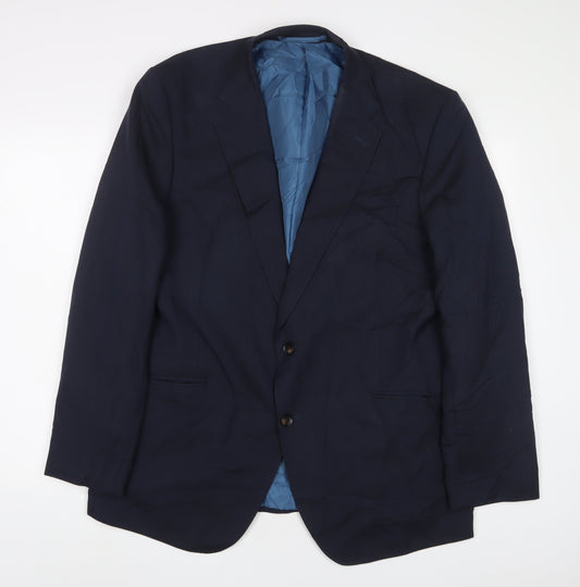Marks and Spencer Mens Blue Wool Jacket Suit Jacket Size 46 Regular