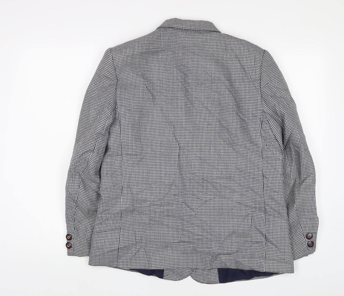 Julius Womens Blue Herringbone Jacket Blazer Size 16 Button
