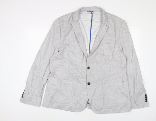 NEXT Mens Grey Viscose Jacket Suit Jacket Size 48 Regular