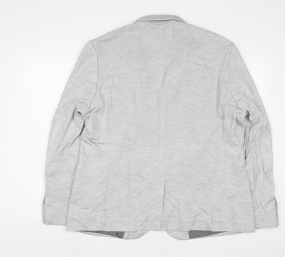 Next Mens Grey Viscose Jacket Suit Jacket Size 48 Regular