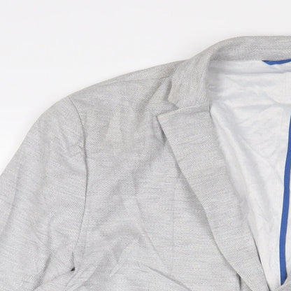 Next Mens Grey Viscose Jacket Suit Jacket Size 48 Regular