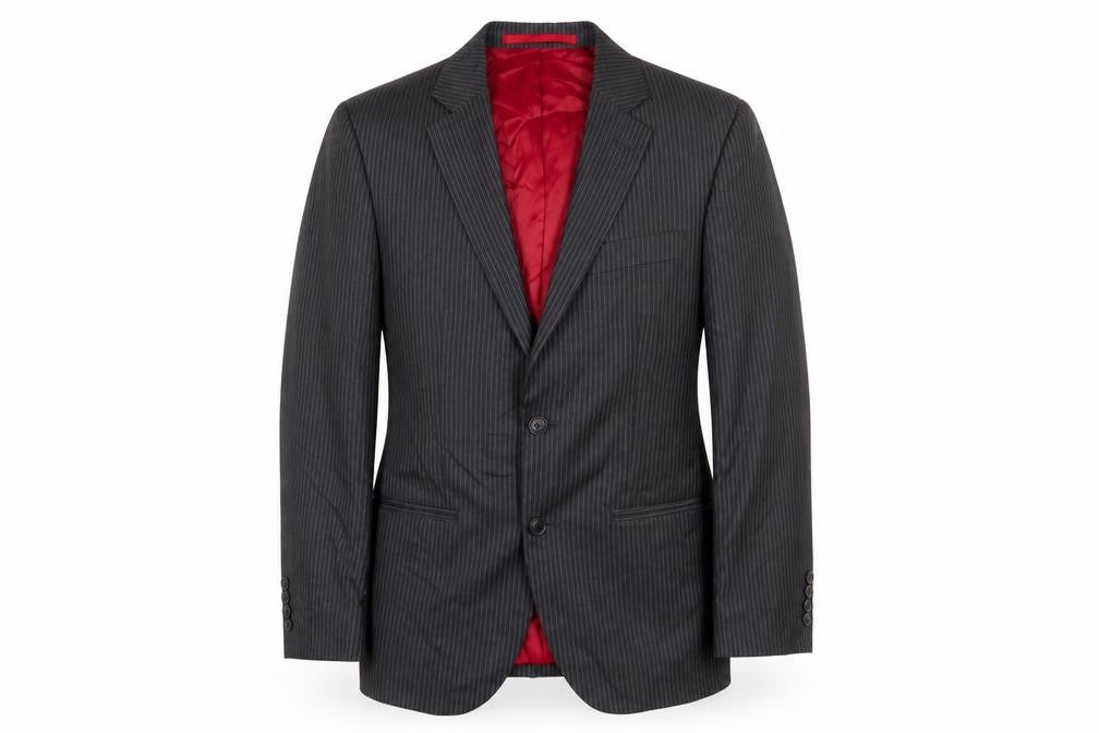 Marks & Spencer Mens Grey Striped Wool Jacket Suit Jacket Size 36 Regular
