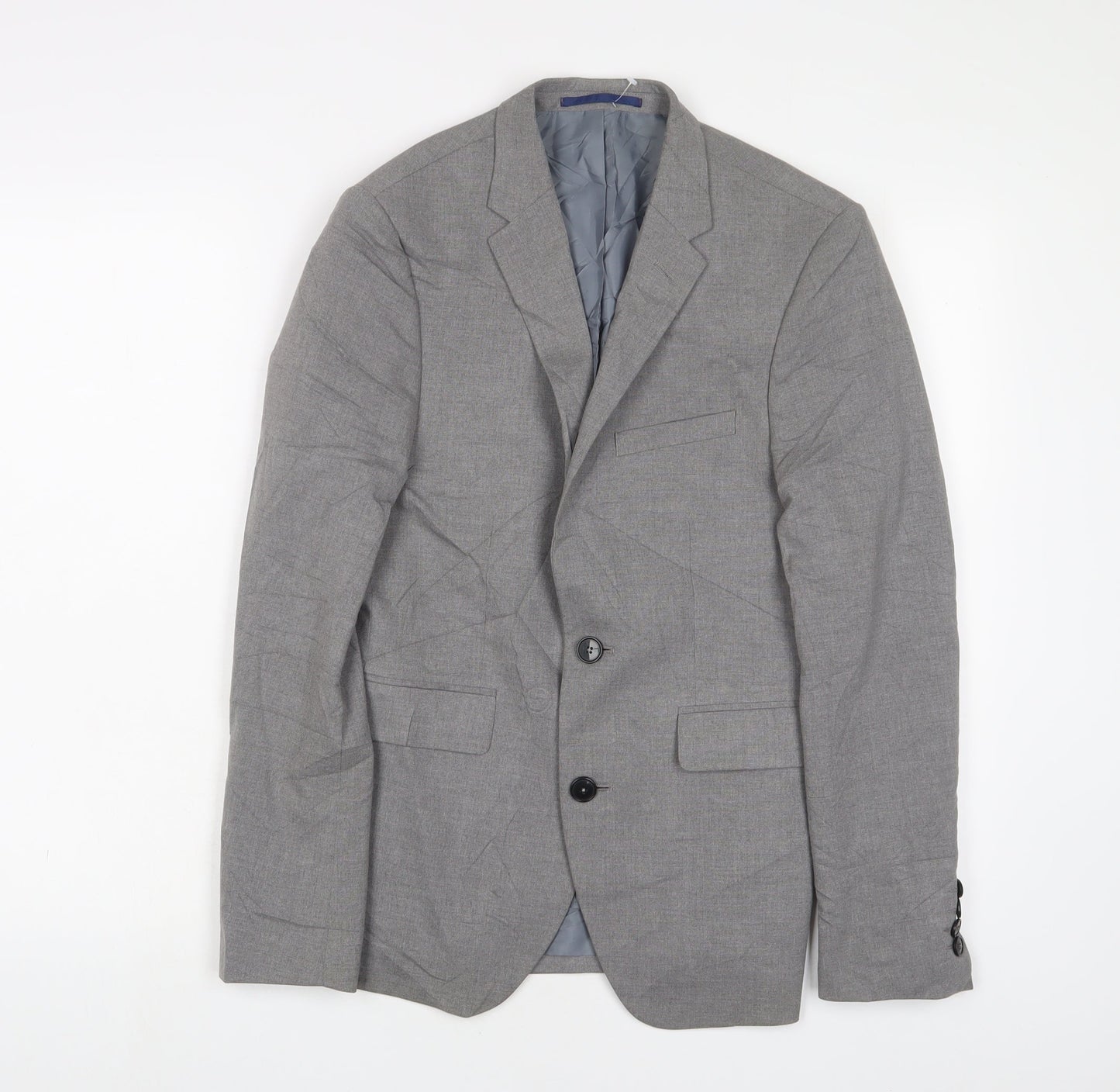 Burton Mens Grey Polyester Jacket Suit Jacket Size 34 Regular