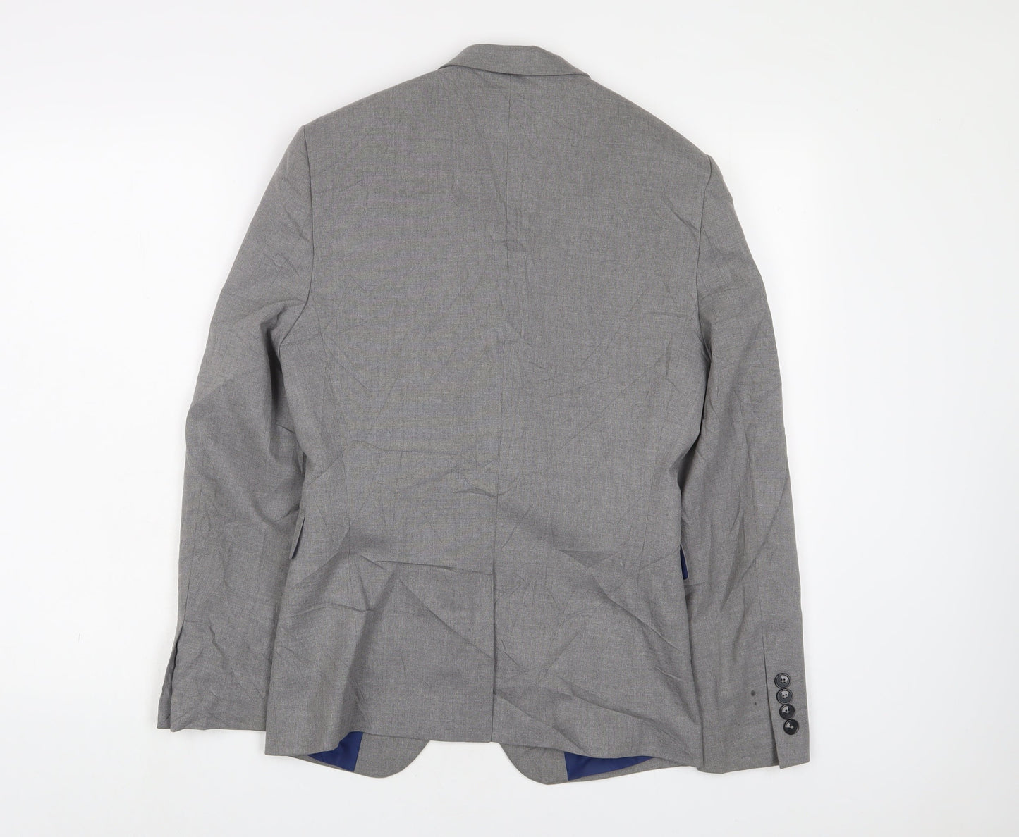 Burton Mens Grey Polyester Jacket Suit Jacket Size 34 Regular