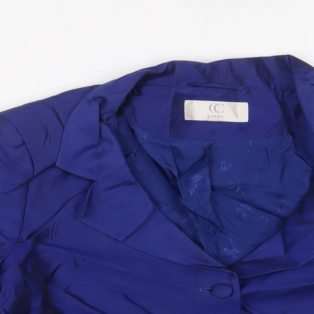 Cc Womens Purple Jacket Blazer Size 14 Button