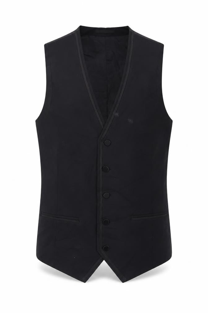 Harry Brown Mens Black Polyester Jacket Suit Waistcoat Size 36 Regular