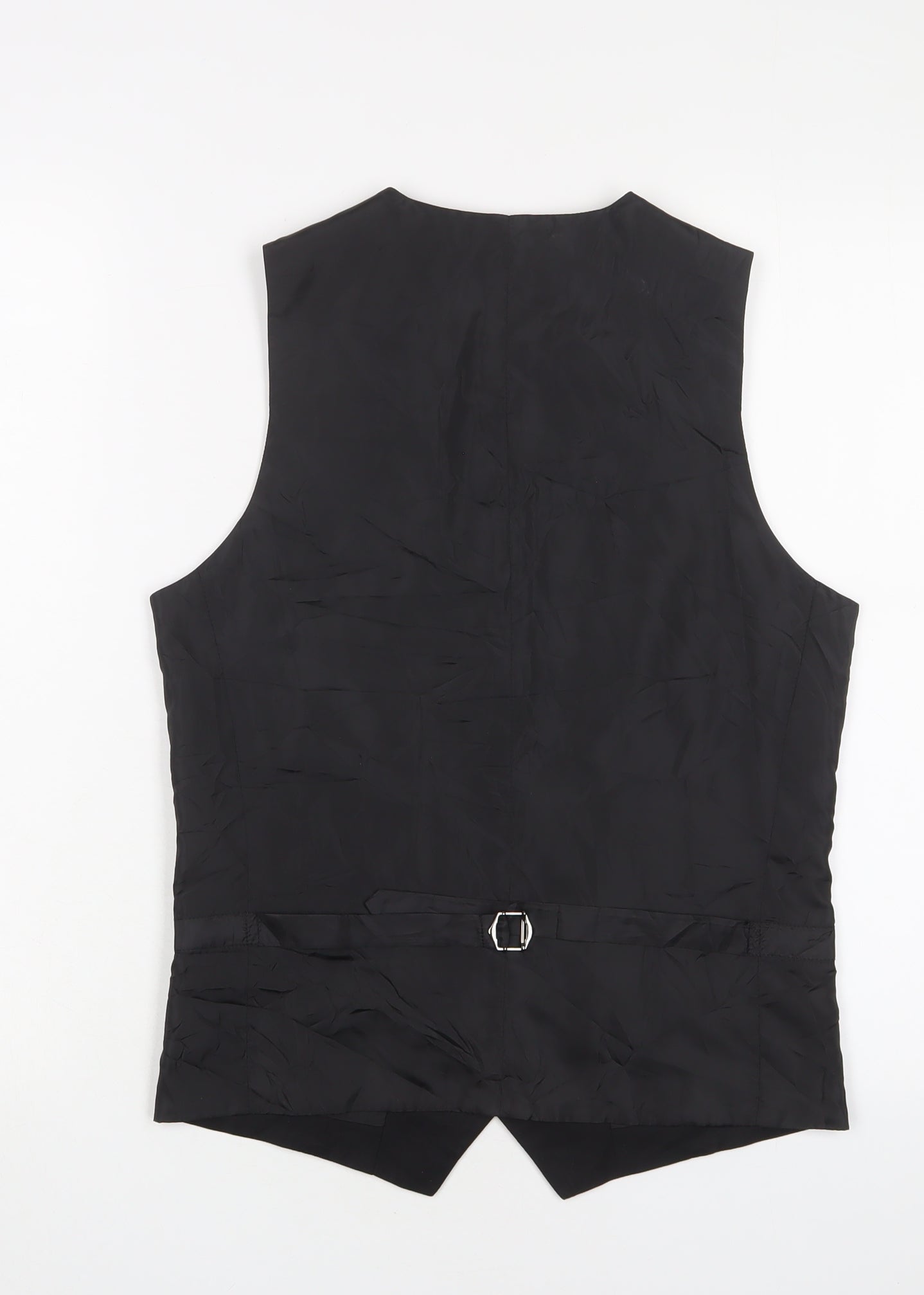 Harry Brown Mens Black Polyester Jacket Suit Waistcoat Size 36 Regular