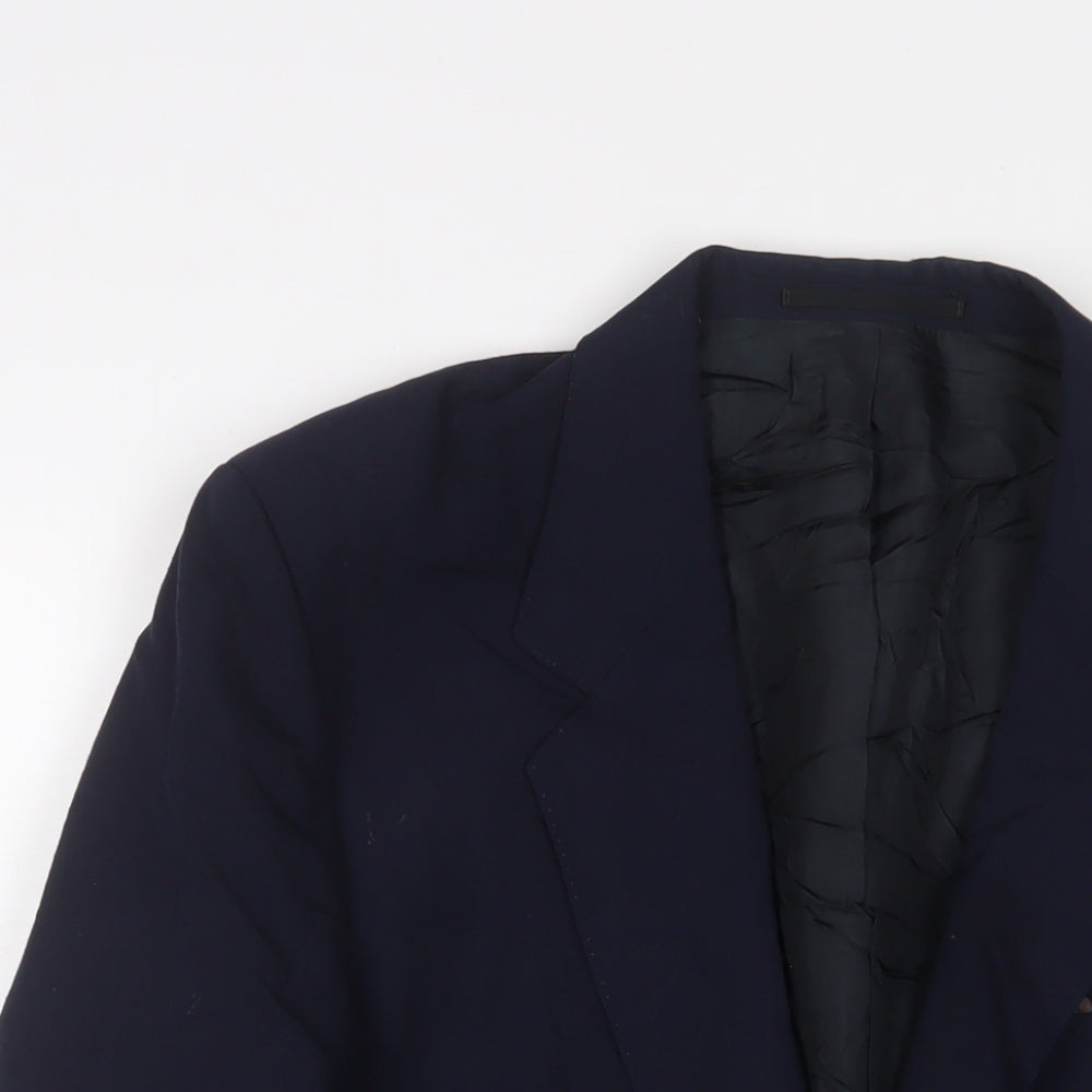 VARTEKS Mens Blue Wool Jacket Suit Jacket Size 40 Regular