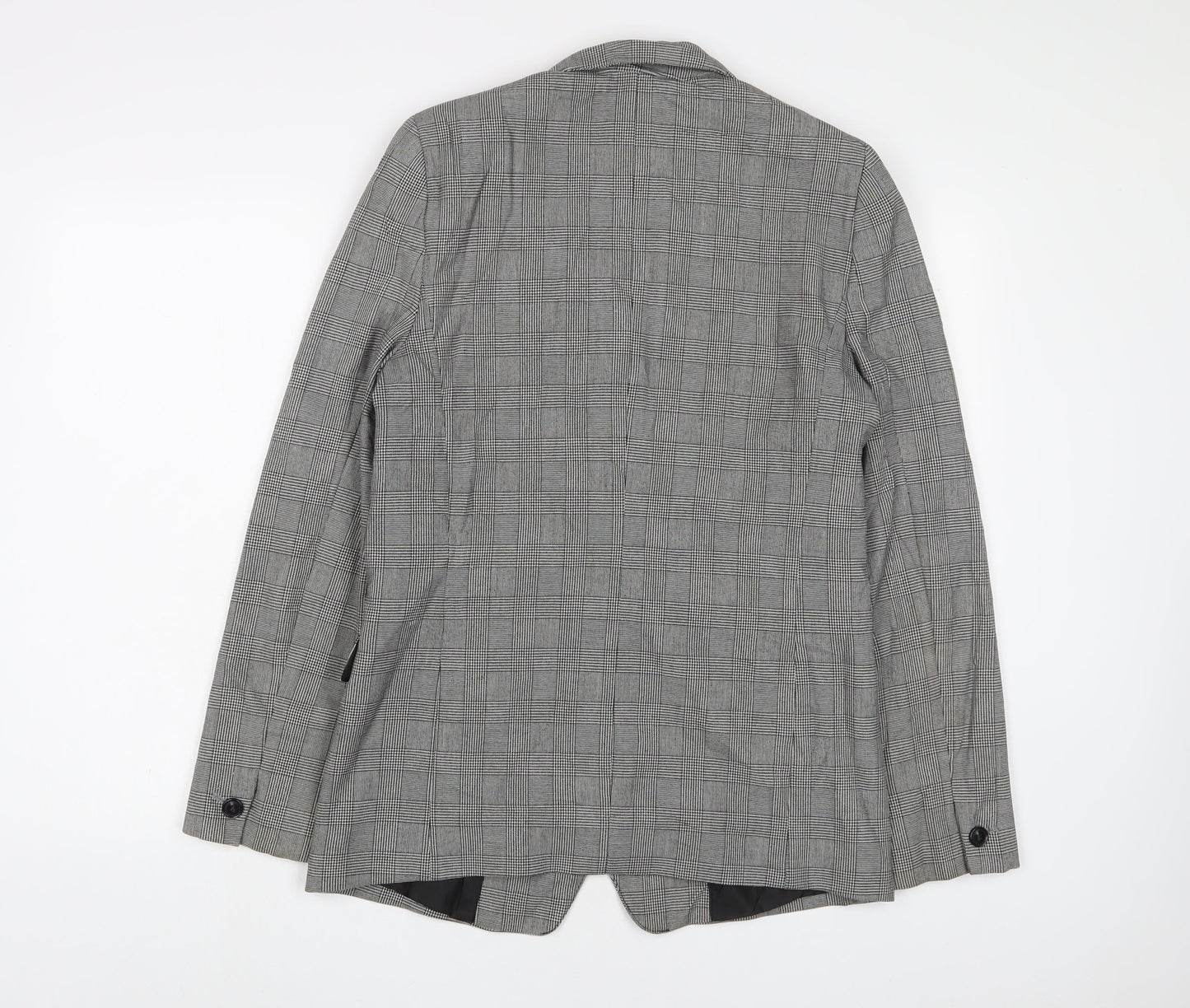NEXT Womens Grey Plaid Jacket Blazer Size 12 Button
