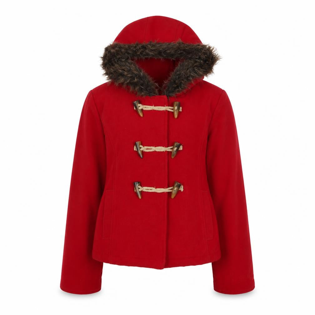 Marks & Spencer Girls Red Overcoat Coat Size 7-8 Years Button