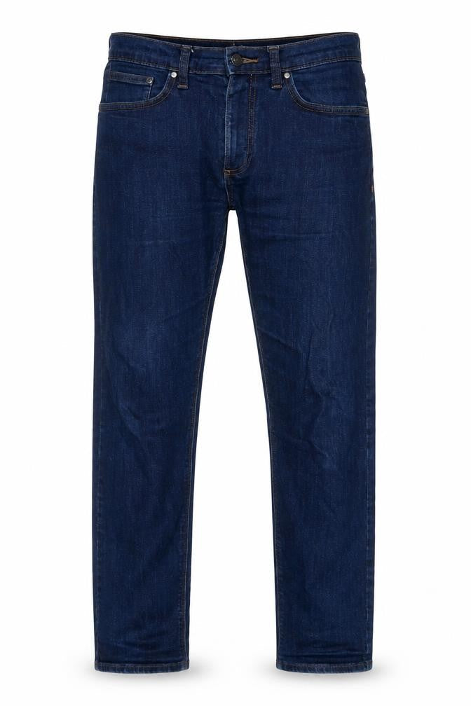 Marks & Spencer Mens Blue Cotton Blend Straight Jeans Size 30 in L25 in Slim Zip