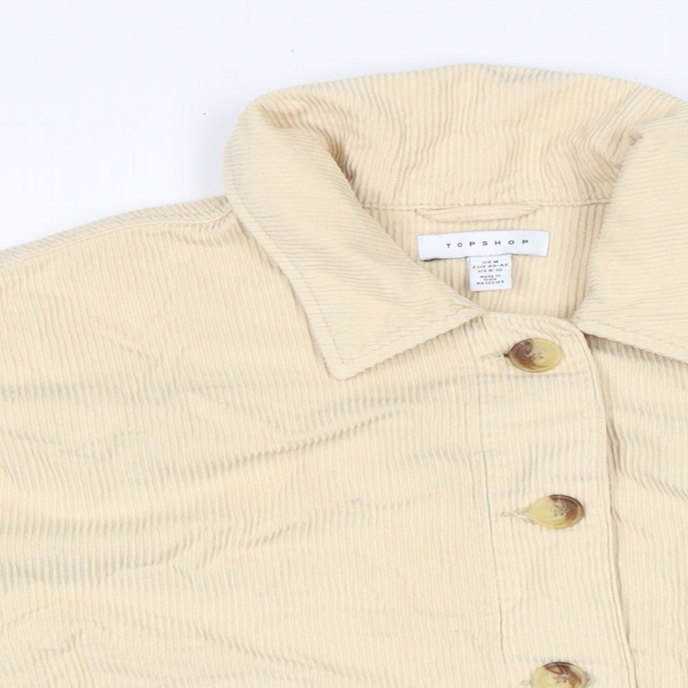 Topshop Womens Ivory Jacket Size M Button
