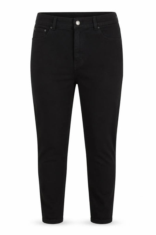 Denim & Co. Womens Black Cotton Blend Tapered Jeans Size 16 L27 in Regular Zip