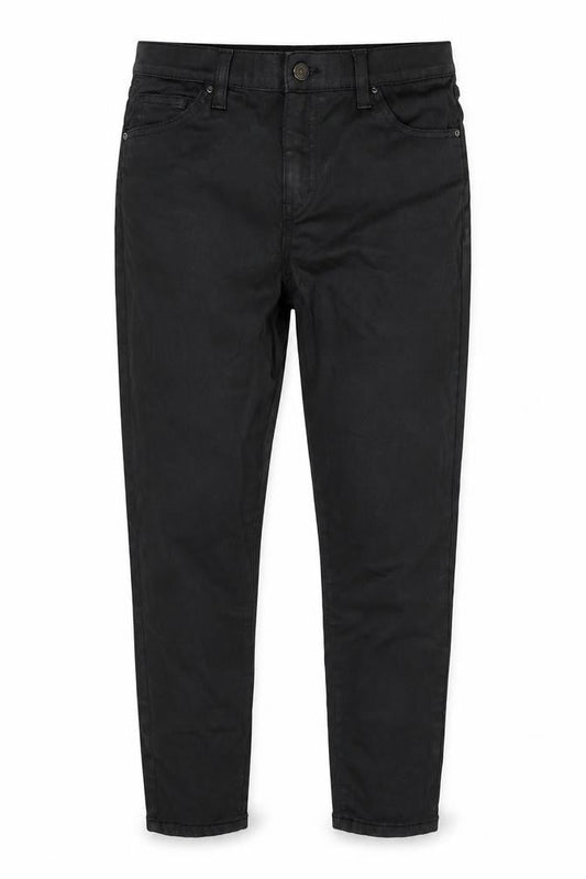 Topshop Womens Black Cotton Blend Tapered Jeans Size 30 L28 in Regular Zip