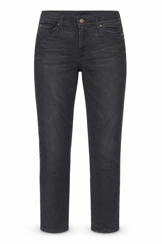 7 For All Mankind Womens Grey Cotton Blend Straight Jeans Size 30 in L30 in Regular Zip