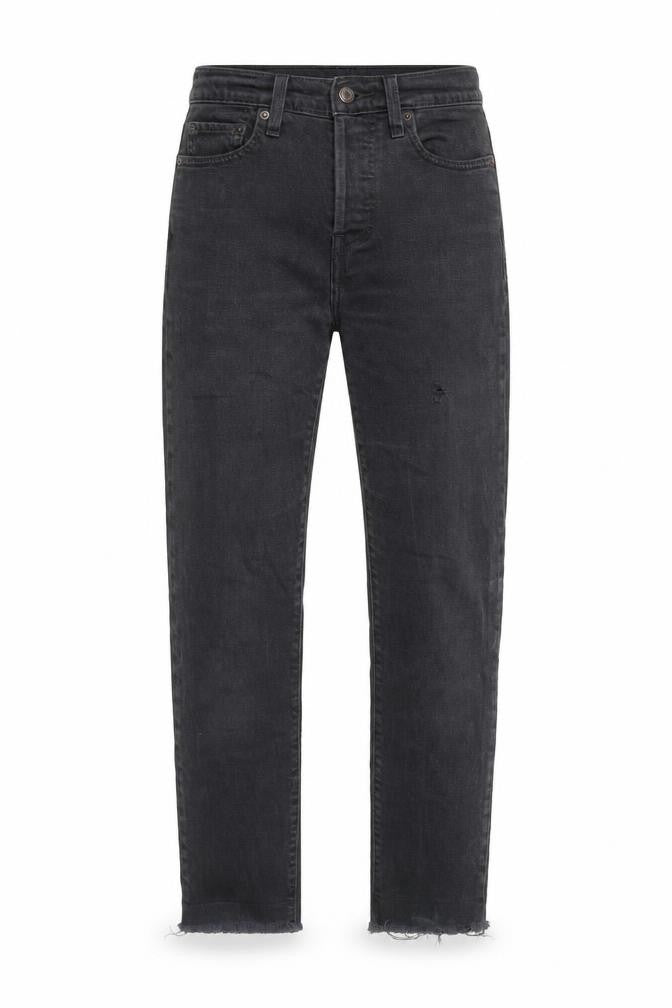 Levi's Womens Grey Cotton Blend Straight Jeans Size 26 in L25.5 in Regular Button - Raw Hem