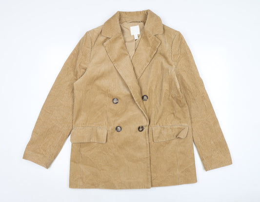 H&M Womens Brown Jacket Size 14 Button