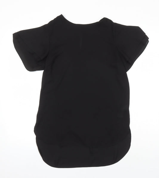 New Look Womens Black Polyester Tunic Blouse Size 8 Round Neck