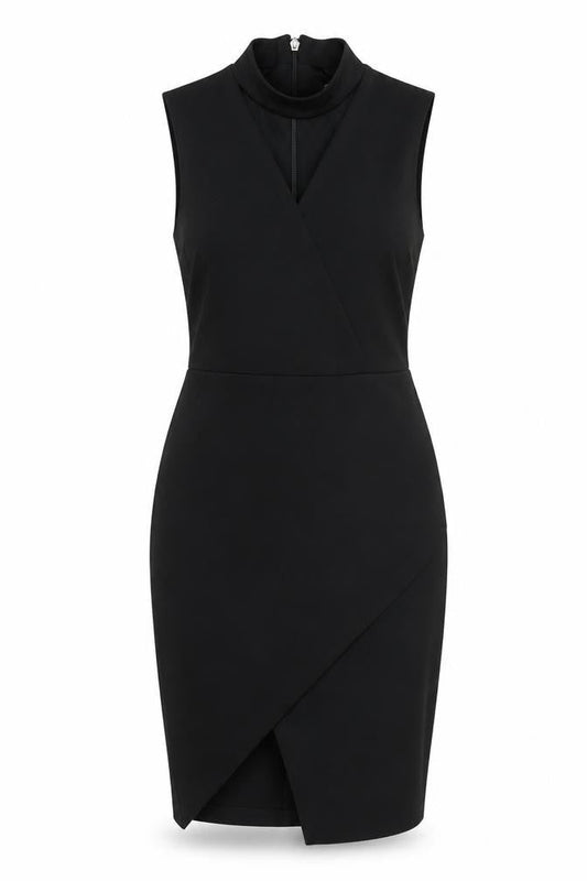 River Island Womens Black Houndstooth Polyester Pencil Dress Size 10 Sweetheart