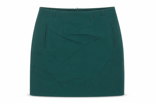 H&M Womens Gold Herringbone Polyester Mini Skirt Size 40 Zip