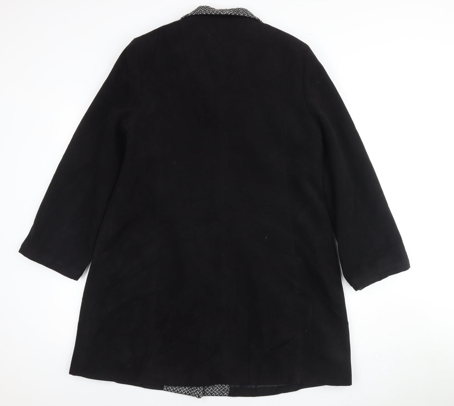 Autonomy Womens Black Overcoat Coat Size 12 Button