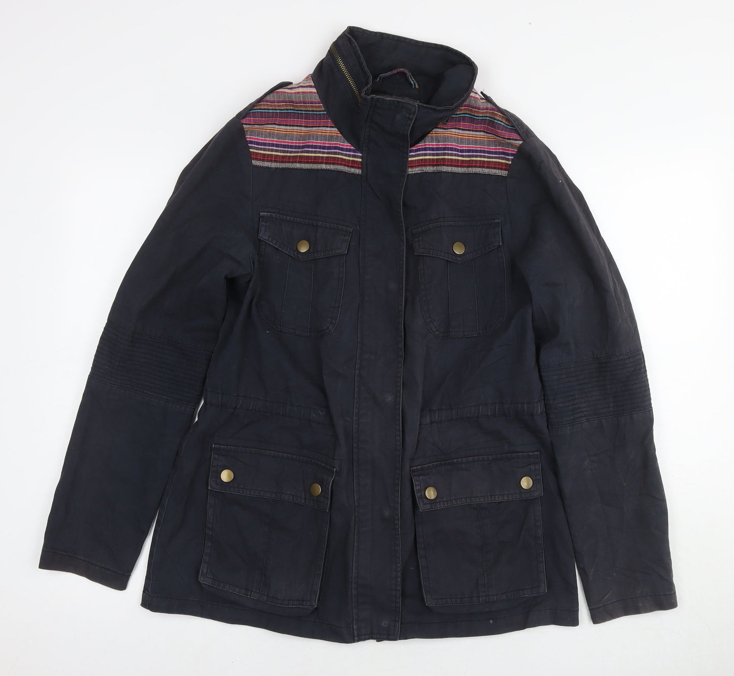 New Look Womens Black Parka Jacket Size 14 Zip