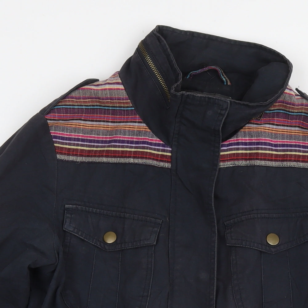 New Look Womens Black Parka Jacket Size 14 Zip