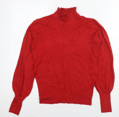 Preloved NEXT Womens Red Round Neck Viscose Pullover Jumper Size 8 - Front