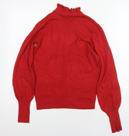 Preloved NEXT Womens Red Round Neck Viscose Pullover Jumper Size 8 - Back