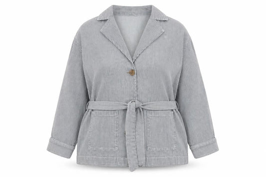 Per Una Womens Blue Striped Jacket Size 16 Button