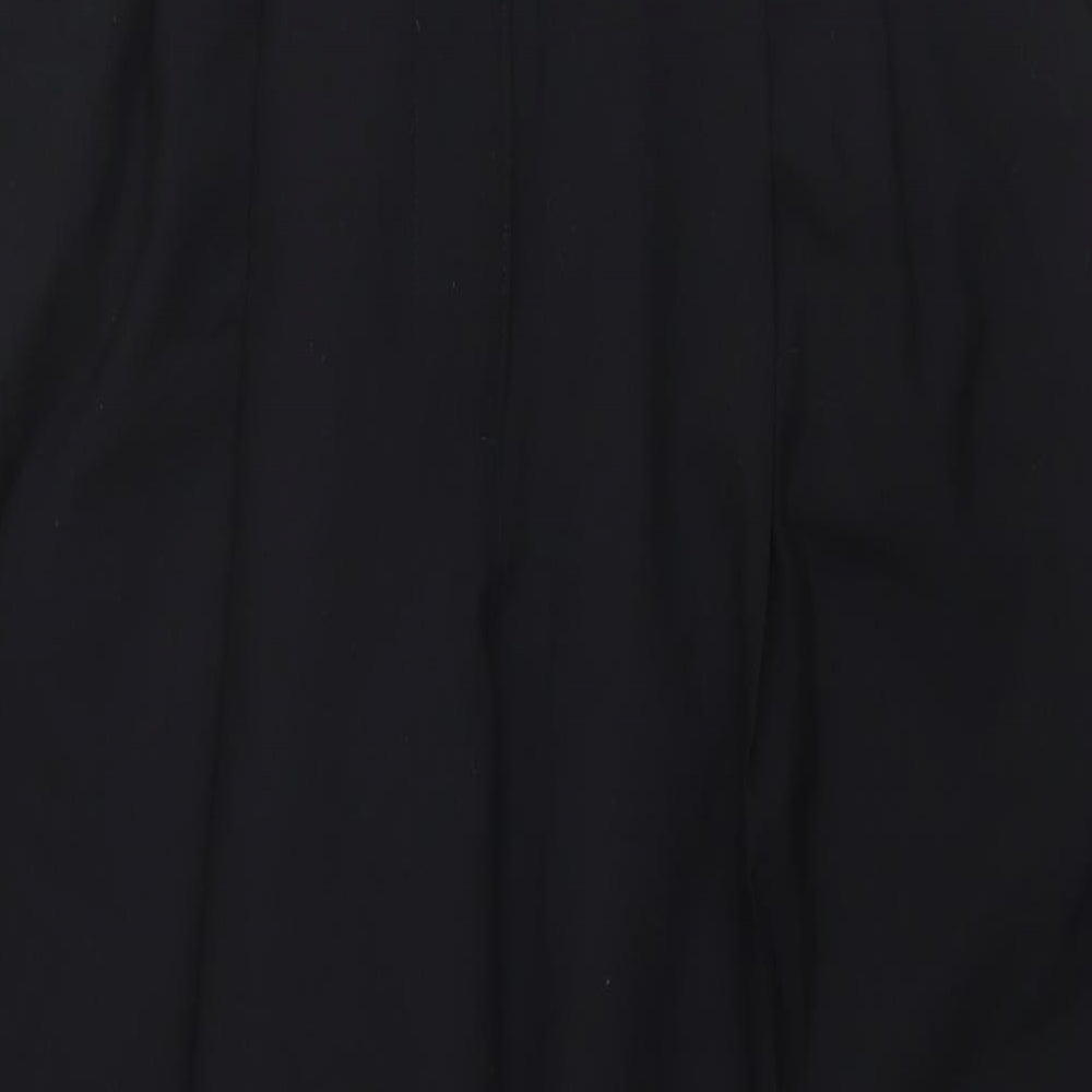 Marks and Spencer Womens Black Polyester Trousers Size 14 L28 in Regular Zip
