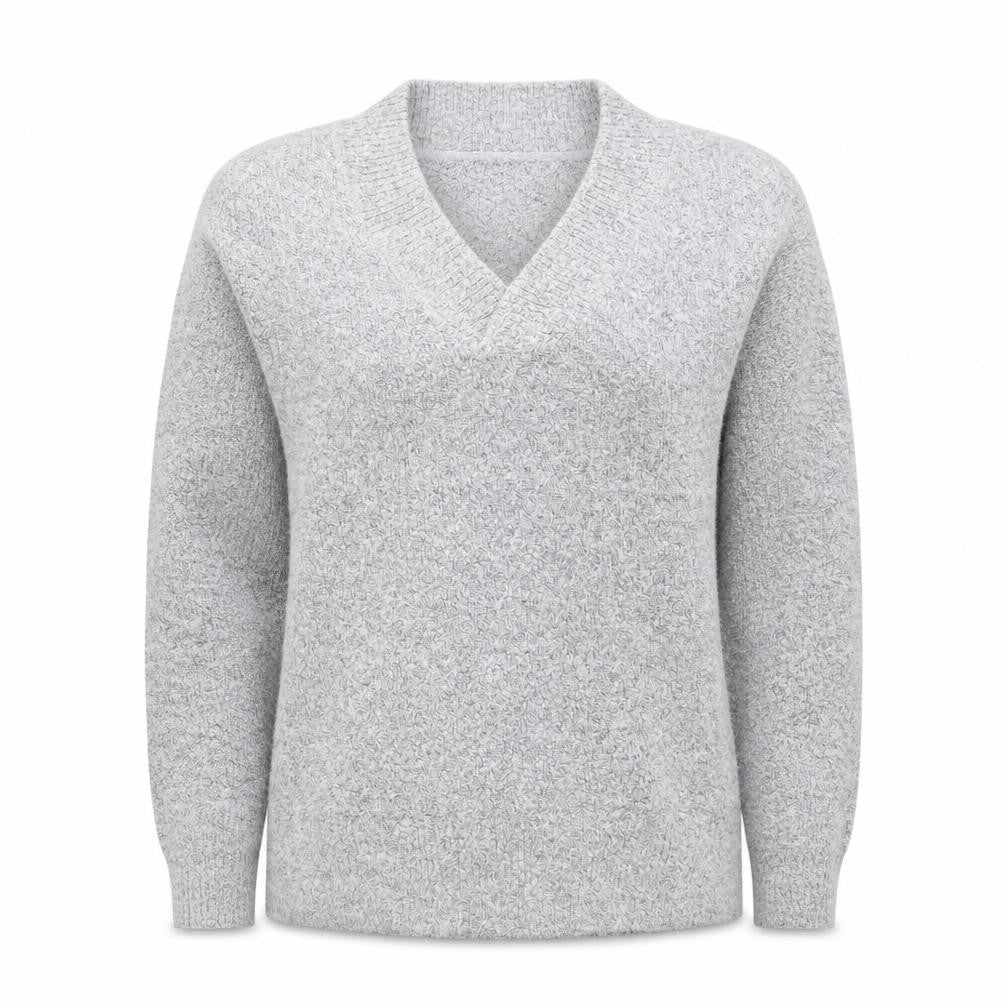 M&Co Womens Grey Round Neck Acrylic Pullover Jumper Size L