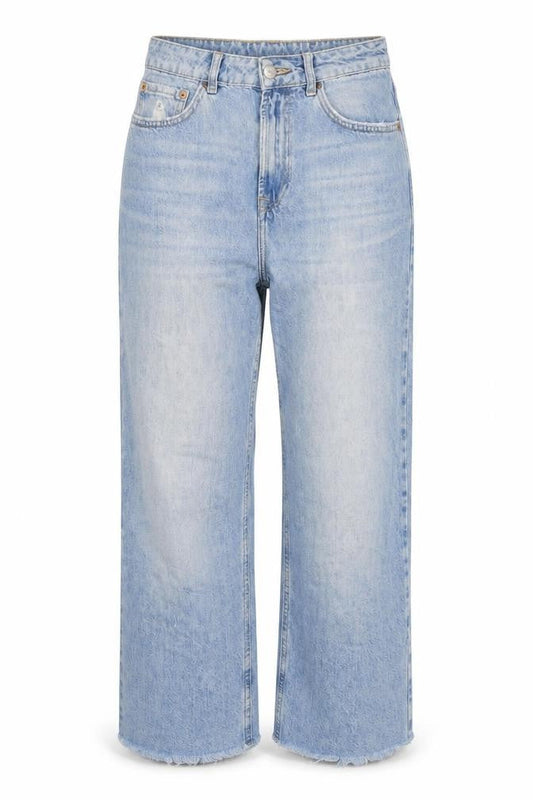 Topshop Womens Blue Cotton Cropped Jeans Size 28 in L30 in Regular Zip