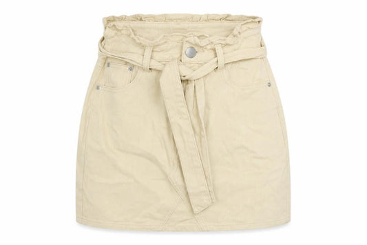 I SAW IT FIRST Womens Beige Cotton A-Line Skirt Size 8 Zip