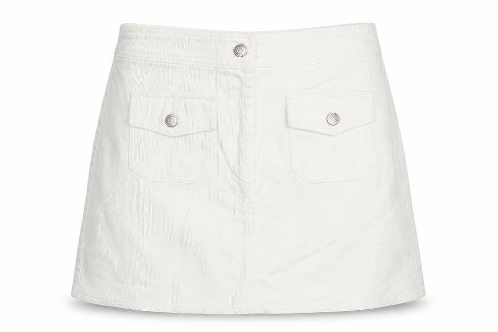 Suzie Womens White Cotton Mini Skirt Size 30 in Zip