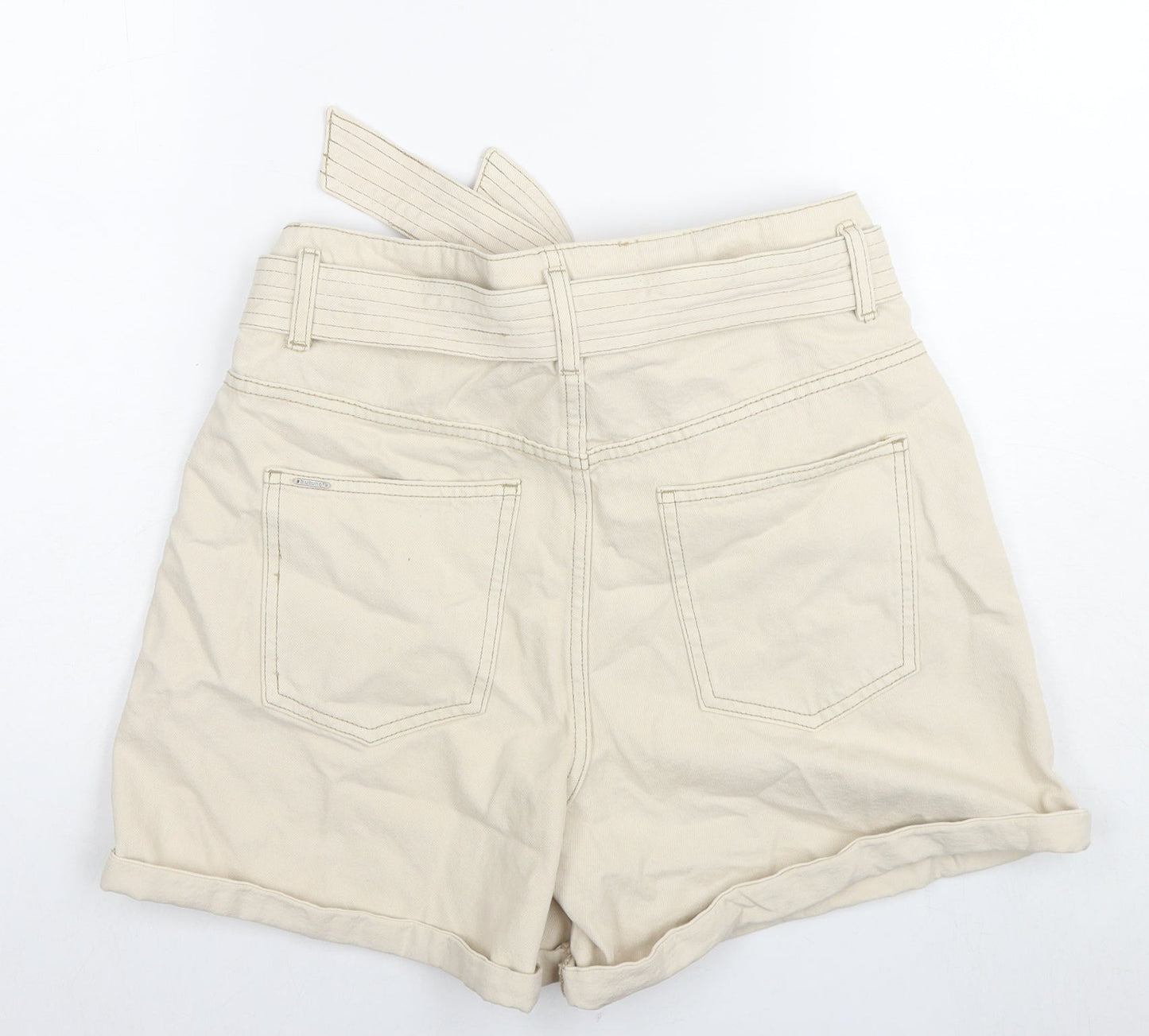 b.young Womens Beige Polyester Paperbag Shorts Size 30 in L6 in Regular Zip