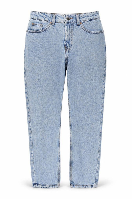 Denim & Co. Womens Blue Cotton Mom Jeans Size 8 L28 in Regular Zip