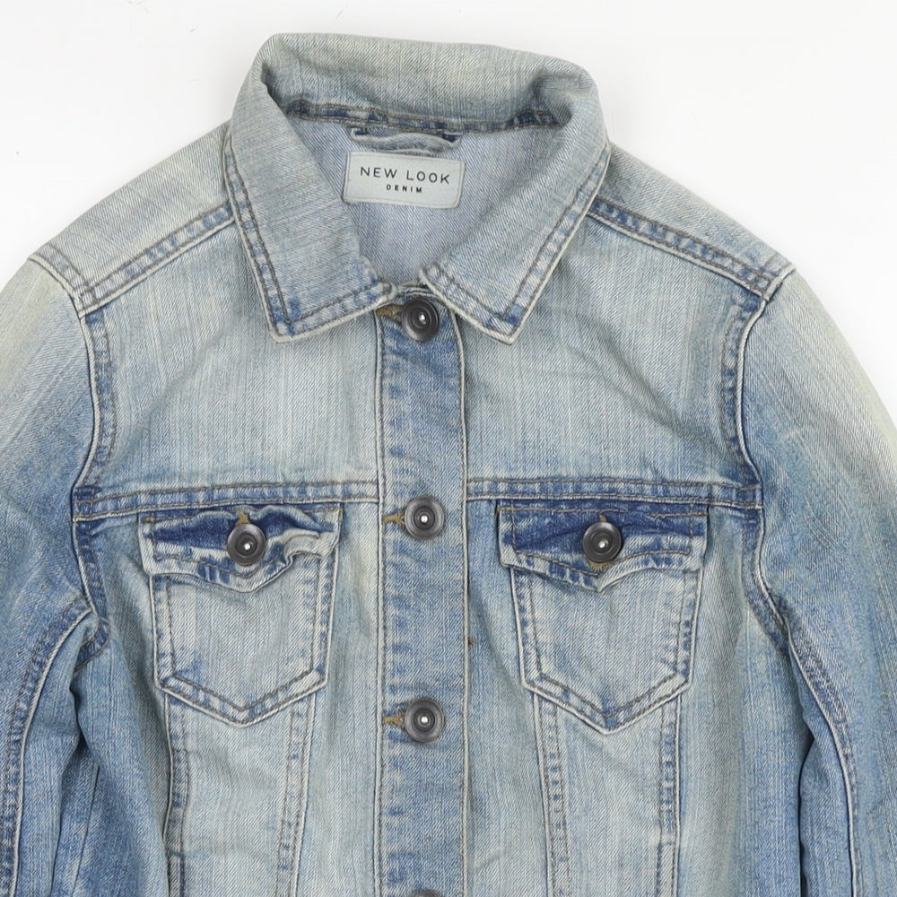 New Look Womens Blue Jacket Size 8 Button