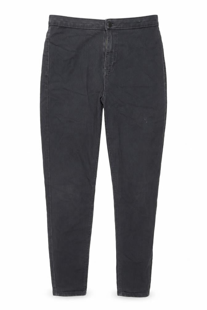 Marks & Spencer Womens Grey Cotton Skinny Jeans Size 16 L30 in Regular Zip