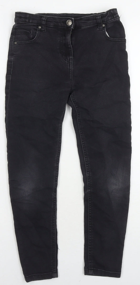 TU Girls Blue Cotton Skinny Jeans Size 9 Years L22 in Regular Zip