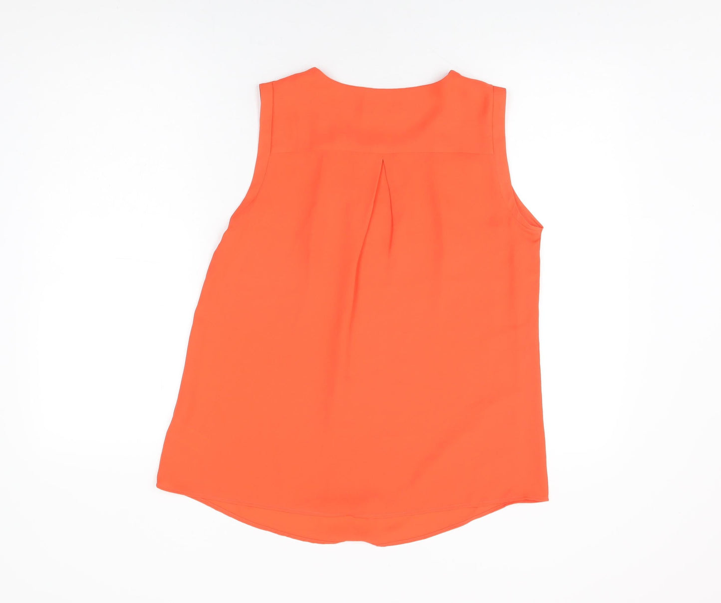 Marks and Spencer Womens Orange Polyester Basic Blouse Size 10 Round Neck