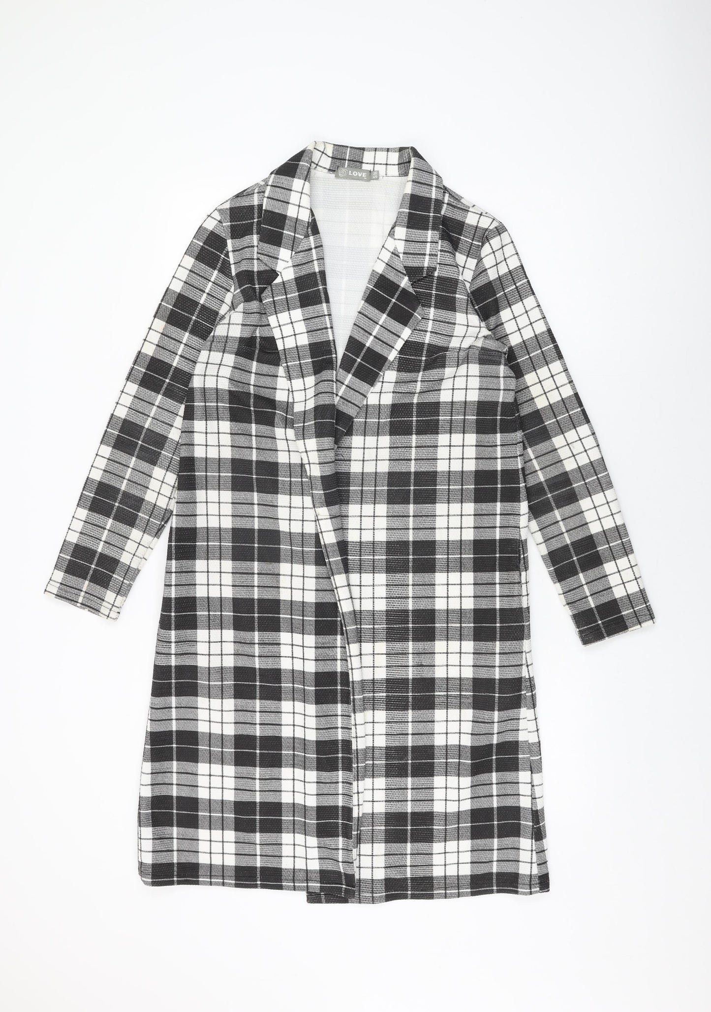 Love Womens Black Geometric Jacket Coat Size S