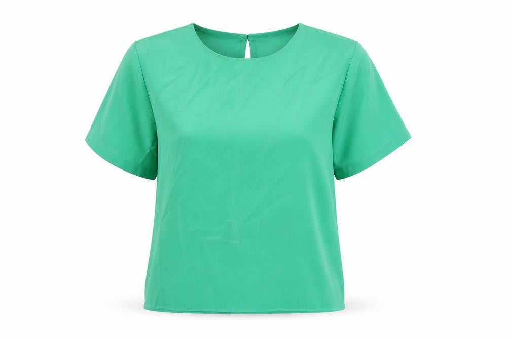 Principles Womens Green Polyester Basic T-Shirt Size 14 Round Neck