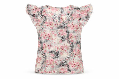 Per Una Womens Multicoloured Floral Polyamide Basic T-Shirt Size 12 V-Neck