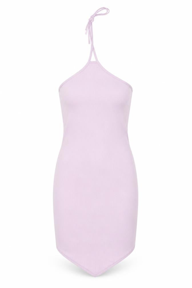 Ayanapa Womens Purple Polyester Bodycon Size S Halter Tie